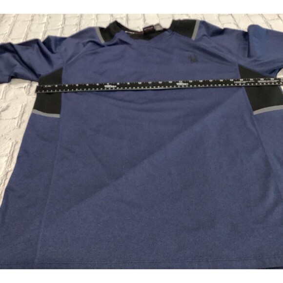 Spyder Active Shirt Men’s Size L Color Blue Polyester Blend L Sleeve Pullover - Picture 4 of 5
